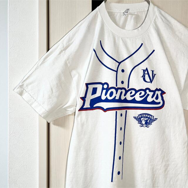 ART VINTAGE(アートヴィンテージ)の海外製 白 Tシャツ MLB ゲーム ロゴプリント オーバーサイズ トップス L メンズのトップス(Tシャツ/カットソー(半袖/袖なし))の商品写真