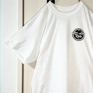 アートヴィンテージ(ART VINTAGE)の海外製 白 Tシャツ 胸元シンプル ロゴ プリント オーバーサイズ トップス L(Tシャツ/カットソー(半袖/袖なし))