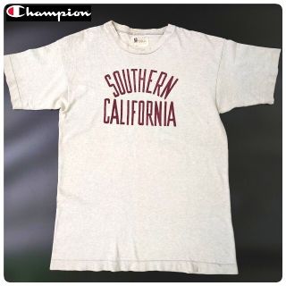 チャンピオン(Champion)の50S チャンピオン デカランタグ USA製 2段フロッキープリント天竺Tシャツ(Tシャツ/カットソー(半袖/袖なし))