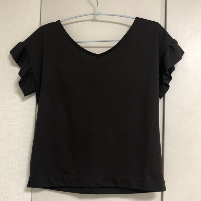 WILLSELECTION(ウィルセレクション)のWILLSELECTION    フリル袖2wayTシャツ   ブラウン レディースのトップス(Tシャツ(半袖/袖なし))の商品写真