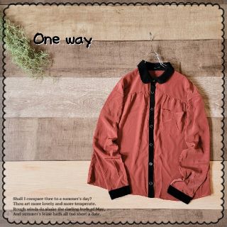 ワンウェイ(one*way)のOne way●とろみ素材♪バイカラー立体胸ポケット長袖ブラウス(シャツ/ブラウス(長袖/七分))