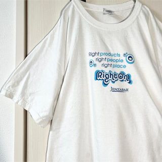 アートヴィンテージ(ART VINTAGE)の海外製 白 Tシャツ ロゴプリント オーバーサイズ トップス L(Tシャツ/カットソー(半袖/袖なし))