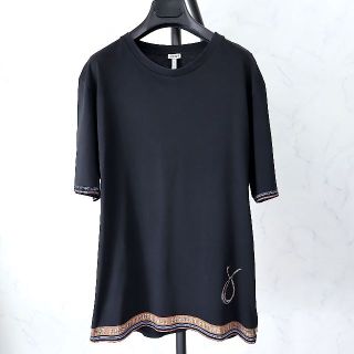 ロエベ(LOEWE)の2-DF096　ロエベ　コットン　ブラック　ロゴ　カットソー(Tシャツ/カットソー(半袖/袖なし))