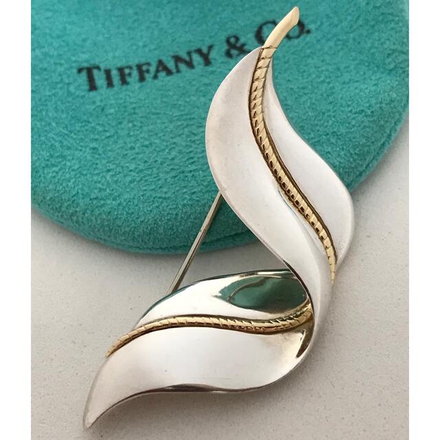 Tiffany コンビリーフプローチ　希少美品レディース