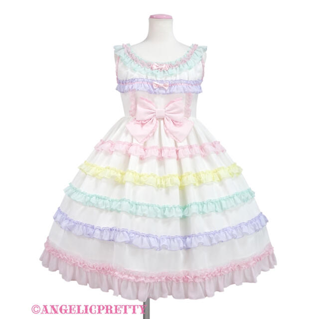 Angelic Pretty しゃぼん玉ジャンパスカート　白