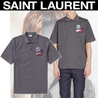 サンローラン(Saint Laurent)の新品タグサンローランパリグリッター加工半袖ポロシャツイタリア製メンズ㈱ケリング(ポロシャツ)