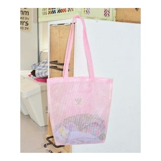 ボンジュールレコーズ(bonjour records)の【ピンク（63）】【Planforotherday】MESH BASKET BAG / REGUALR(トートバッグ)