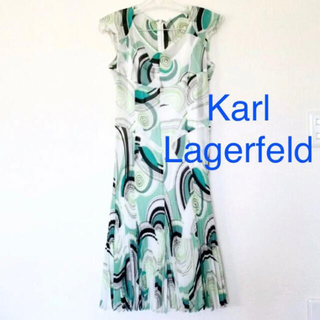カールラガーフェルド(Karl Lagerfeld)の美品　Karl Lagerfeld カールラガーフェルド　ワンピース(ひざ丈ワンピース)