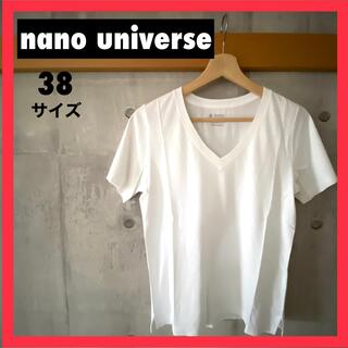 ナノユニバース(nano・universe)のナノユニバース 汗染み防止加工 Vネック白Tシャツ38 レディース(Tシャツ(半袖/袖なし))