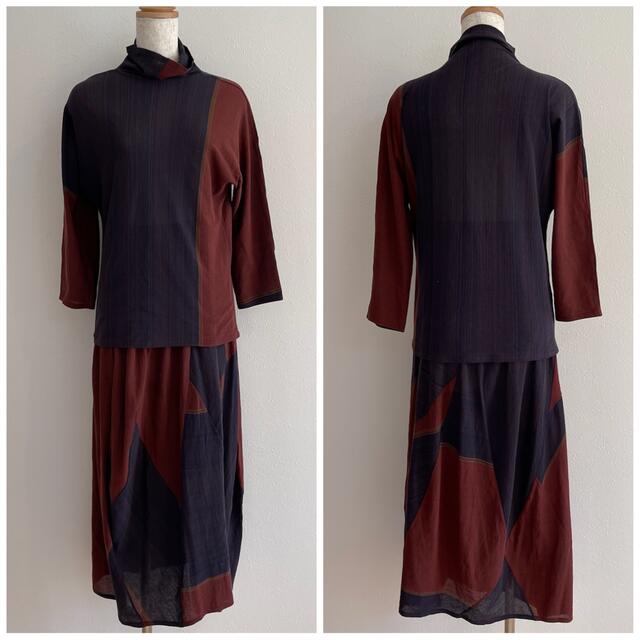 美品 JURGEN LEHL セットアップ トップス スカート ダーク デザイン-
