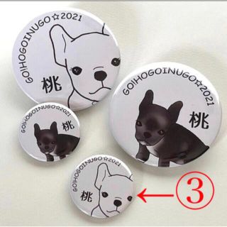 【保護犬GO】新入荷しました　桃ちゃん応援缶バッジ　白小(その他)