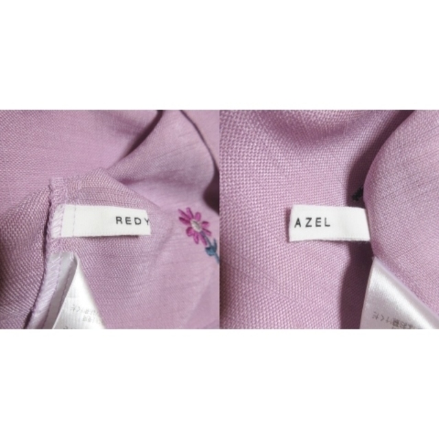 REDYAZEL(レディアゼル)のレディアゼル REDYAZEL ブラウス 半袖 刺繍 花柄 S 紫 レディースのトップス(シャツ/ブラウス(半袖/袖なし))の商品写真