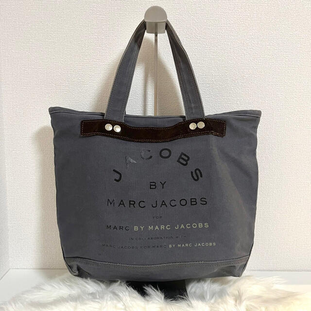 MARC BY MARC JACOBS(マークバイマークジェイコブス)のマークバイマークジェイコブス  トートバッグ　ハンドバッグ キャンバス　グレー レディースのバッグ(トートバッグ)の商品写真