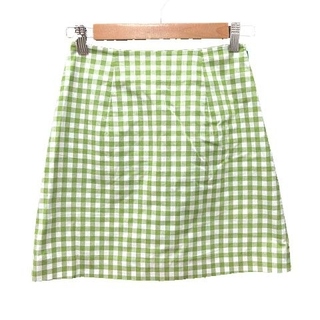 スナイデル(SNIDEL)のスナイデル 台形スカート ミニ チェック 0 緑 グリーン 白 ホワイト(ミニスカート)