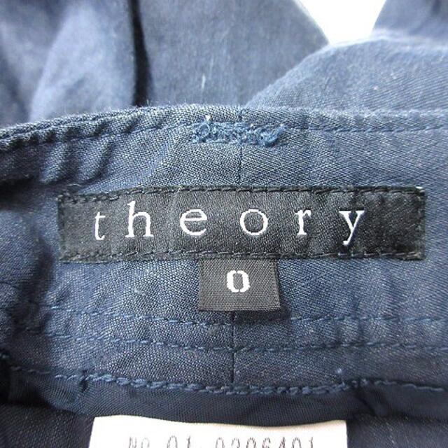 theory(セオリー)のセオリー theory ハーフパンツ ショート ペインター 麻 リネン 0 紺 レディースのパンツ(ショートパンツ)の商品写真
