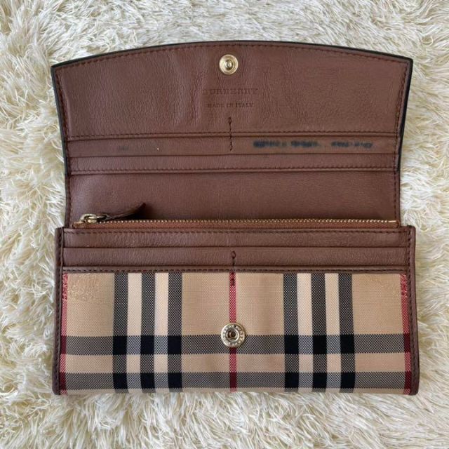 BURBERRY - バーバリー 長財布 レザー ノバチェック ロゴ刻印 ベージュ