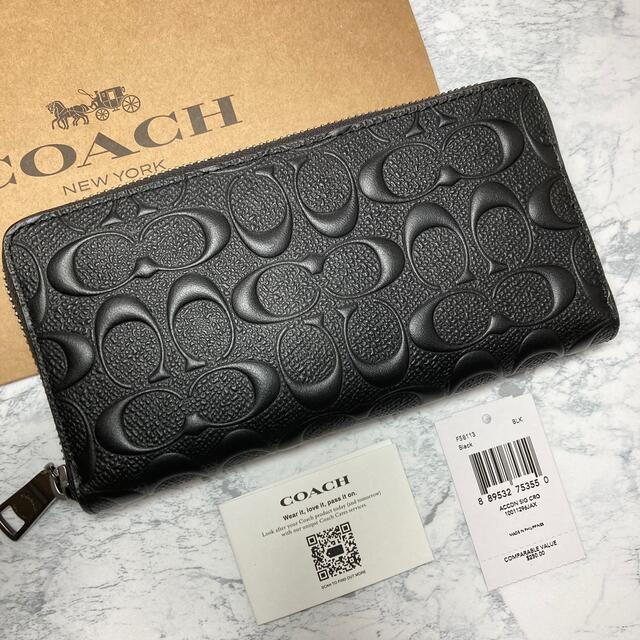 COACH SIGNATURE ACCORDION ラウンドファスナー