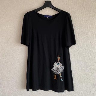 M'S GRACY - エムズグレイシー Tシャツ 40 夏 黒 刺繍 リボン ドール 正規品! エムズグレイシー Tシャツ 40 夏 黒 刺繍 リボン ドールモチーフ DMW Tシャツ/カットソー(半袖/袖なし)