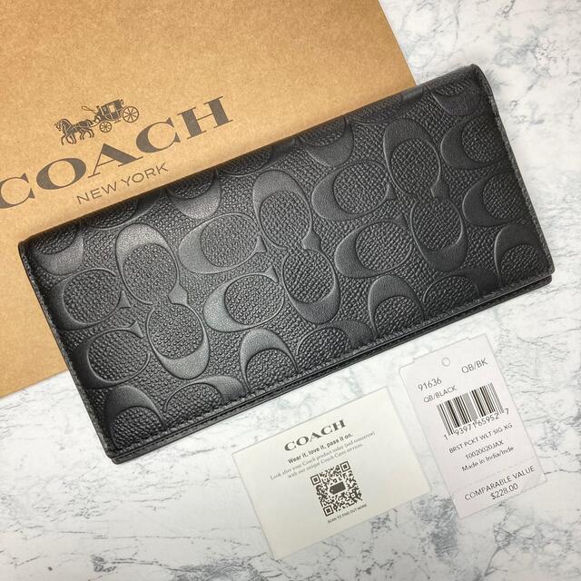 コーチ 長財布 メンズ COACH 91636 BLK ブラック | フリマアプリ ラクマ