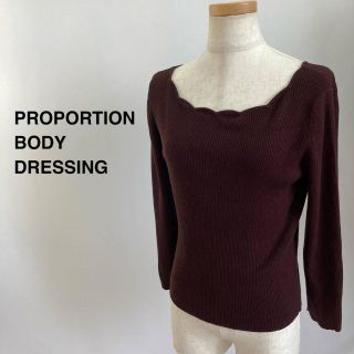 ⭐️PROPORTION BODY DRESSING ニット バーガンディ⭐️(カットソー(長袖/七分))