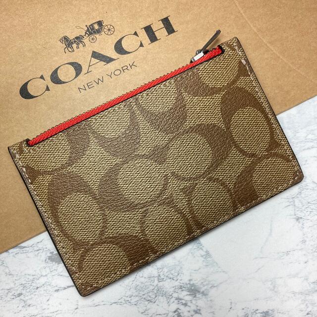 COACH(コーチ)のCOACH レアカラー　カードケース　コインケース　シグネチャーレザー　メンズ メンズのファッション小物(コインケース/小銭入れ)の商品写真