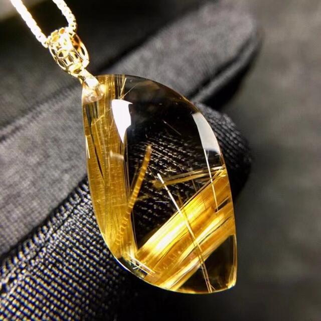 ⭐︎【天然】タイチンルチルクオーツ ペンダントトップ k18 3.5g-