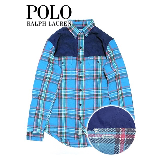 Polo Ralph Laurenラルフローレンチェック柄キルトシャツpo483のサムネイル