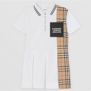 バーバリー(BURBERRY)のBurberry ヴィンテージチェックパネル コットンピケ ポロシャツドレス(ひざ丈ワンピース)