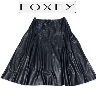 美品 送料無料・匿名配送 FOXEY プリーツスカート ブラック 40-