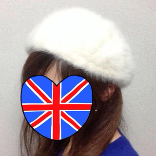 ホワイトファーベレー帽♡(ハンチング/ベレー帽)