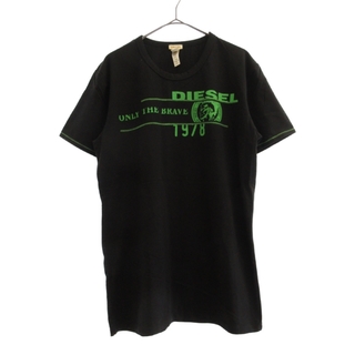 ディーゼル(DIESEL)のDIESEL ディーゼル 1978グリーン刺繍Tシャツ カットソー ブラック SIZE/M(Tシャツ/カットソー(半袖/袖なし))