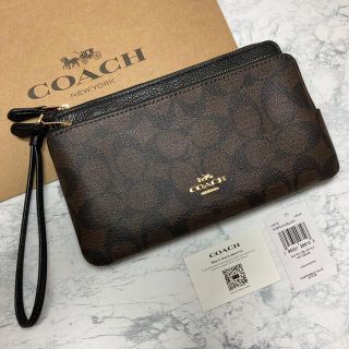 コーチ(COACH)のCOACH ダブルジップ　シグネチャー　キャンバス　長財布(財布)