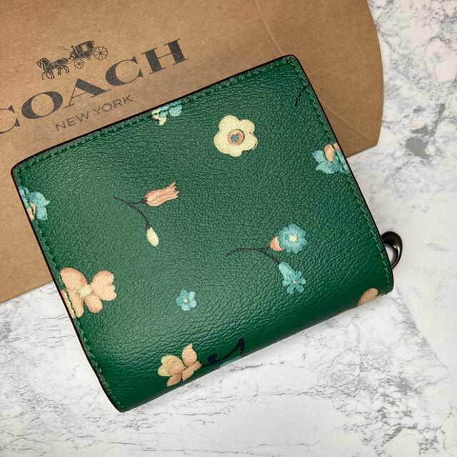 COACH コーチ 二つ折り財布 フローラル C8703