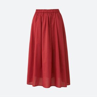 ユニクロ(UNIQLO)のユニクロ ハイウエストコットンローンボリュームスカート(ロングスカート)