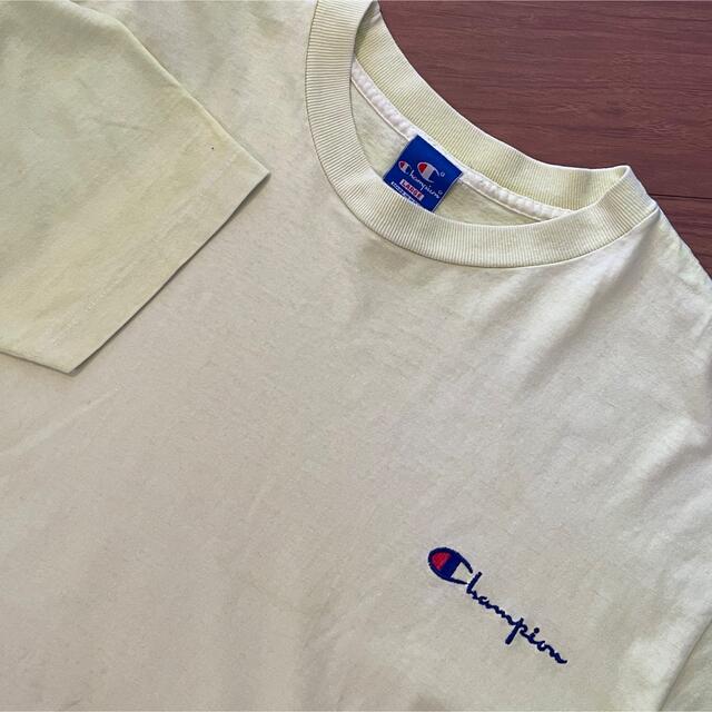 【champion】90s USA製 青タグ Tシャツ 刺繍ロゴ L us古着
