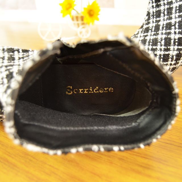 【sorridere】 美品 ソリデル ブーツ チェック柄 レディース 靴 M レディースの靴/シューズ(ブーツ)の商品写真
