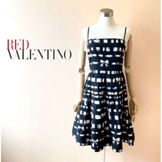 レッドヴァレンティノ(RED VALENTINO)のnon様専用✨レッドバレンティノ✨キャミソールドレスワンピース リボン 40(ひざ丈ワンピース)