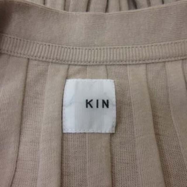 KIN(キン)のキン KIN ロングワンピース カシュクール 半袖 リブ ベージュ /YI レディースのワンピース(ロングワンピース/マキシワンピース)の商品写真