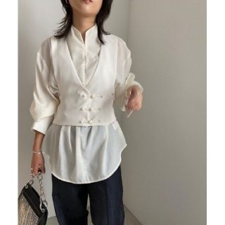 最終価格　秋服　茶色ブラウス　AMERI アメリ　チャイナ　カンフー　長袖