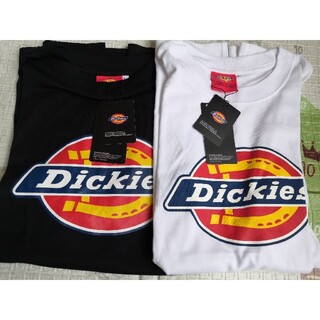 ディッキーズ(Dickies)の新品　ディッキーズ　メンズ　L　 Tシャツ　ホワイト　ブラック　2枚　ロゴ(Tシャツ/カットソー(半袖/袖なし))
