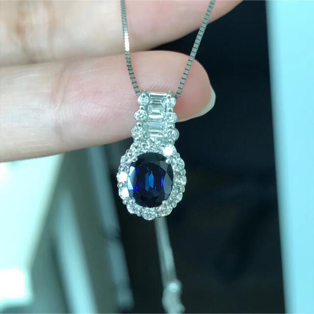 楽天 PT950 ペンダント ネックネス 新品 サファイア1.308ct ネックレス ...