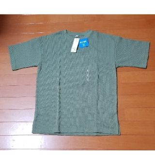 イオン(AEON)の新品未使用☆カーキ色ワッフルTシャツ(Tシャツ/カットソー(半袖/袖なし))