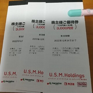 イオン(AEON)の9000円　匿名　ユナイテッドスーパーマーケット　株主優待券　マルエツ(ショッピング)