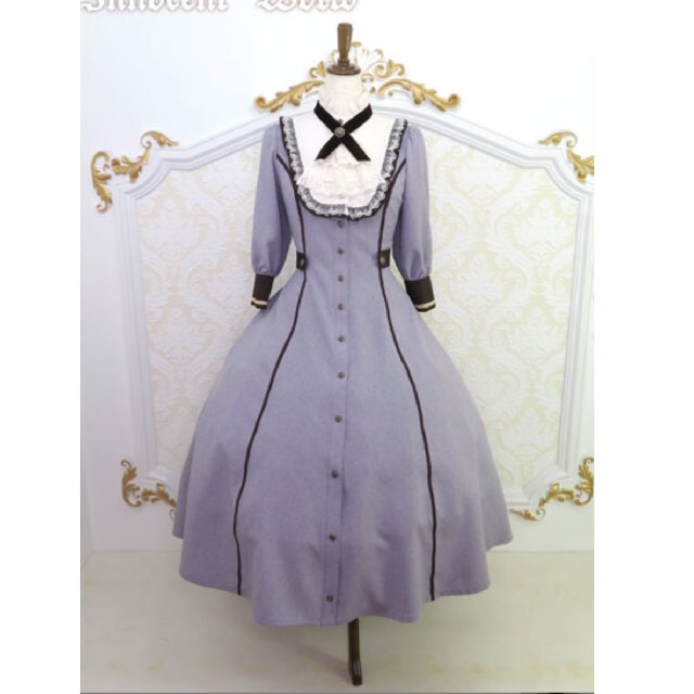 innocentworld フルールバッスルドレス Gバイオレット×ショコラワンピース
