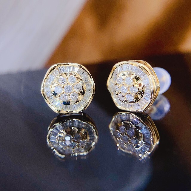 天然ダイヤモンドピアス0.4ct k18- 天然ダイヤモンドピアス0.4ct k18-