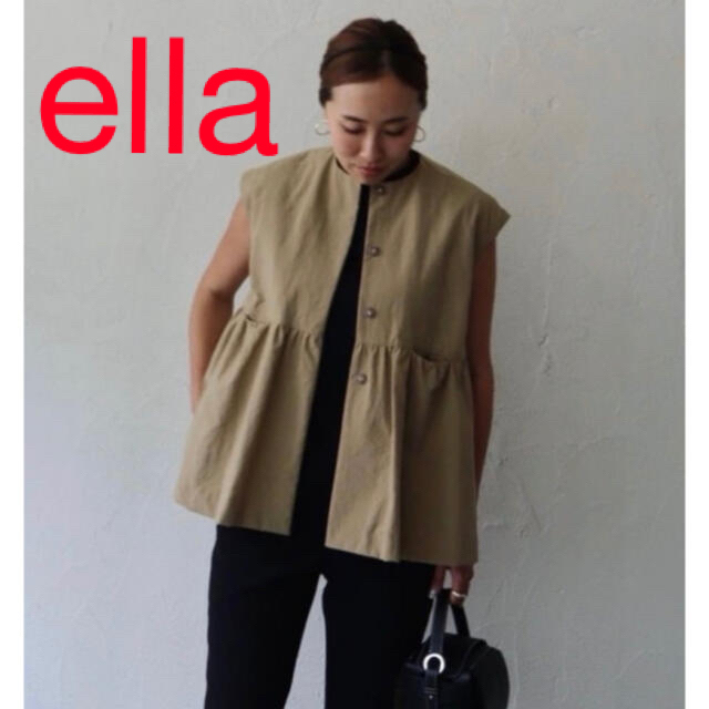 値引新品ella doby cloth frill vest ベージュ - その他