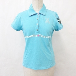 サマンサタバサ(Samantha Thavasa)のサマンサタバサ UNDER25 ポロシャツ 半袖 ロゴ クマ ブルー M(ウエア)