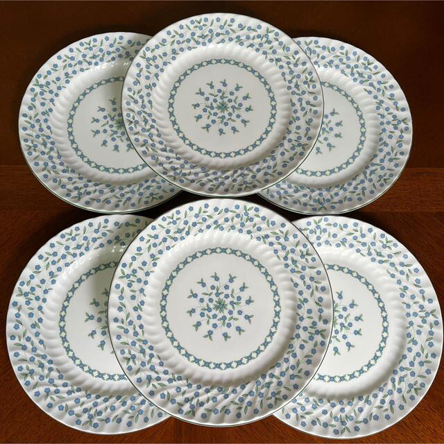 Aynsley China(エインズレイ)の【ご予約品　レア美品】エインズレイ★勿忘草★デザート皿　6枚 インテリア/住まい/日用品のキッチン/食器(食器)の商品写真