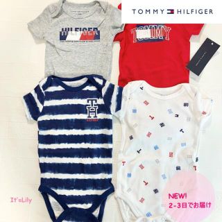 トミーヒルフィガー(TOMMY HILFIGER)の12m80cm  新作　Tommy Hilfiger　4枚セット　ロンパース(ロンパース)