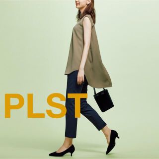 プラステ(PLST)の最終処分☆PLST ロールカラーネック　ノースリーブブラウス(シャツ/ブラウス(半袖/袖なし))